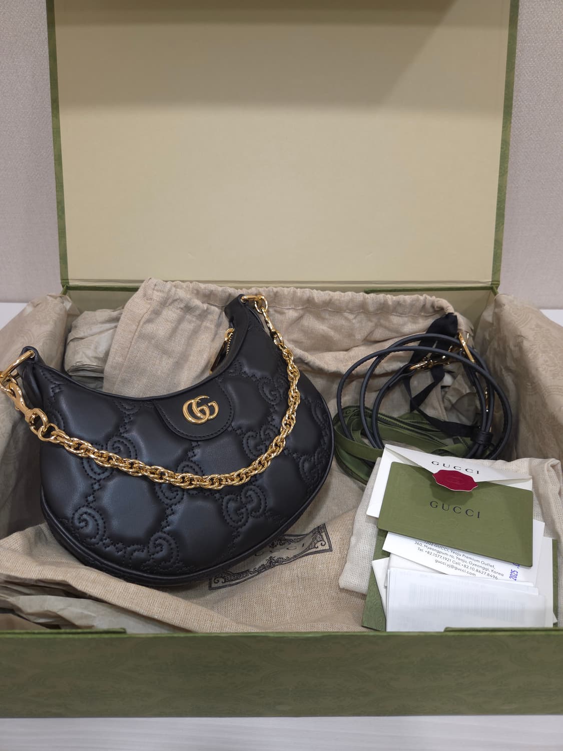 구찌 GG 마틀라세 미니백 블랙 레더 상품이미지1