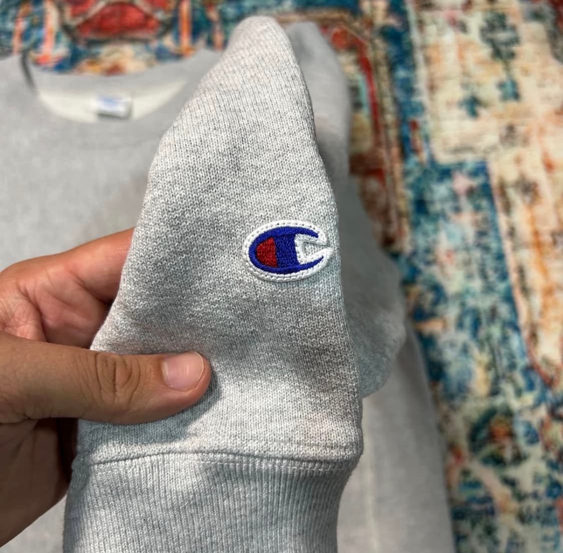 챔피온 리버스위브 블루택 스웻셔츠 L gray 상품이미지3