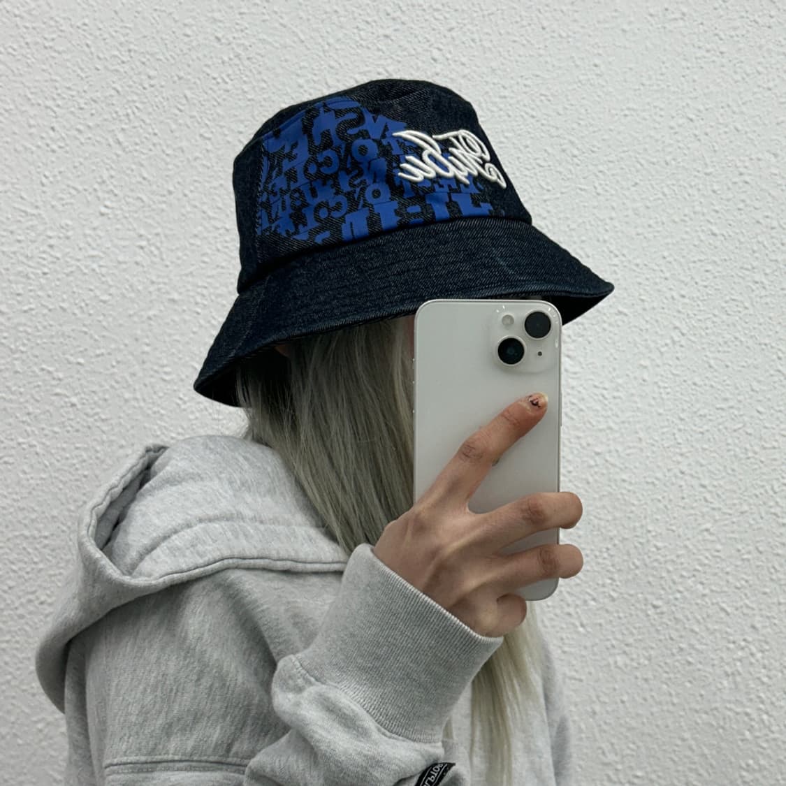 푸부 센터로고 데님 버킷햇 상품이미지2