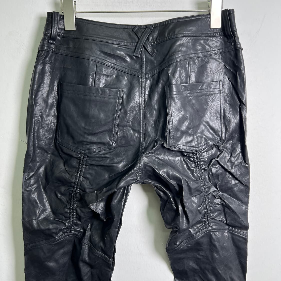 ZIN KATO 진 카토 블랙 셔링 바이커 펑크 팬츠 28 상품이미지5