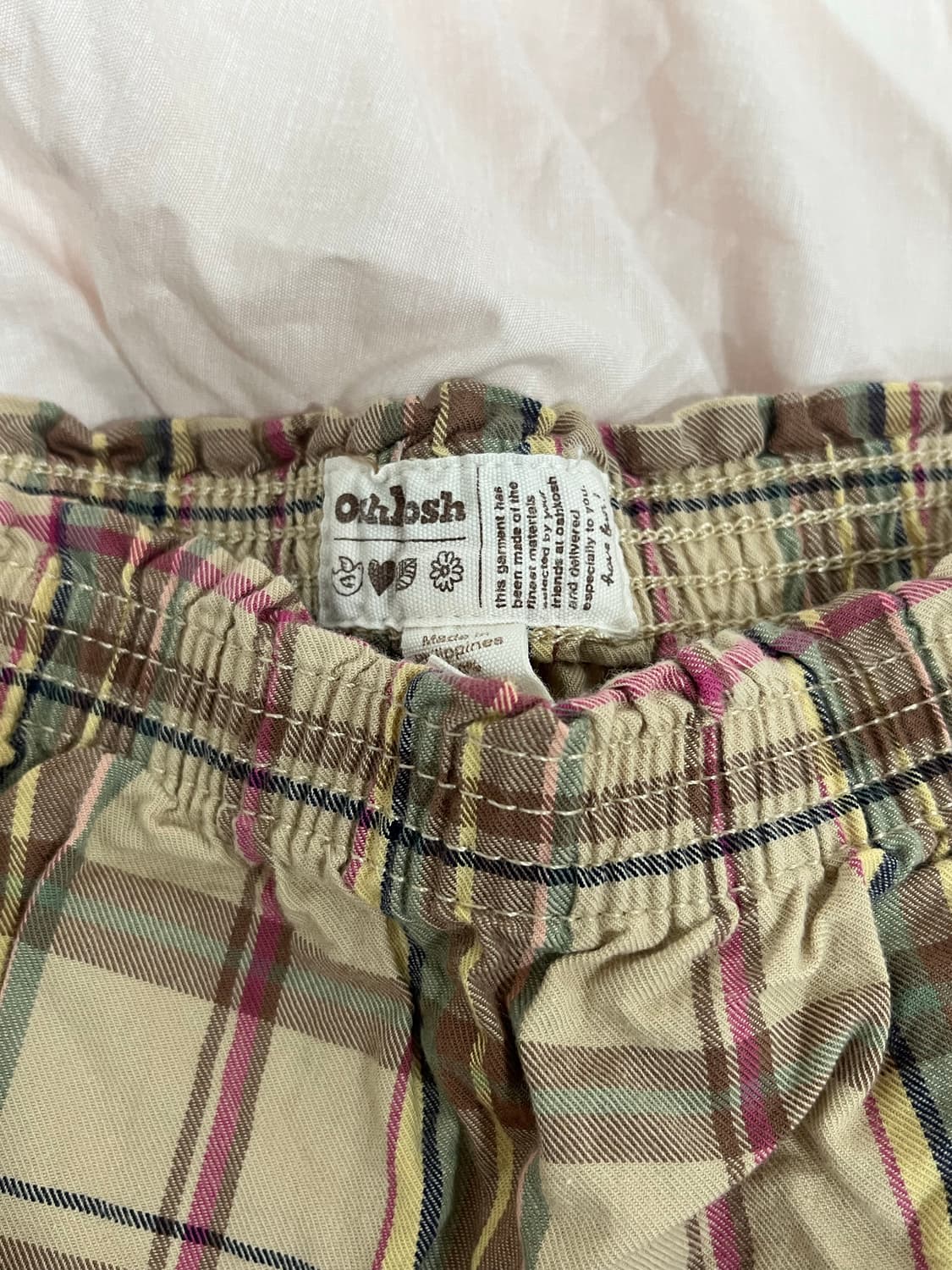 모리걸 체크 베이지 미니스커트 상품이미지2