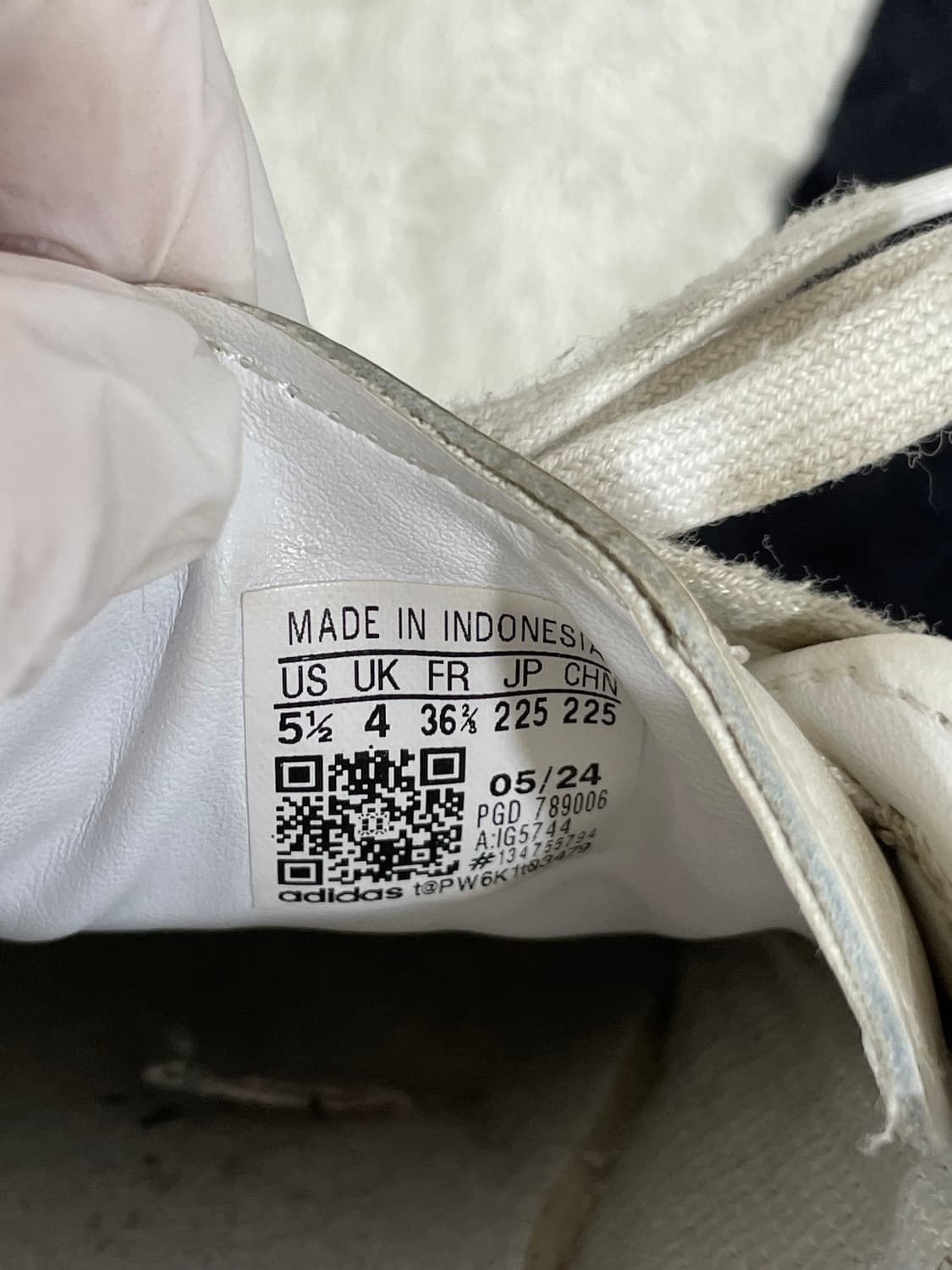 562) 아디다스 삼배 클라우드 화이트 컬리지에이트 그린 225mm 상품이미지9