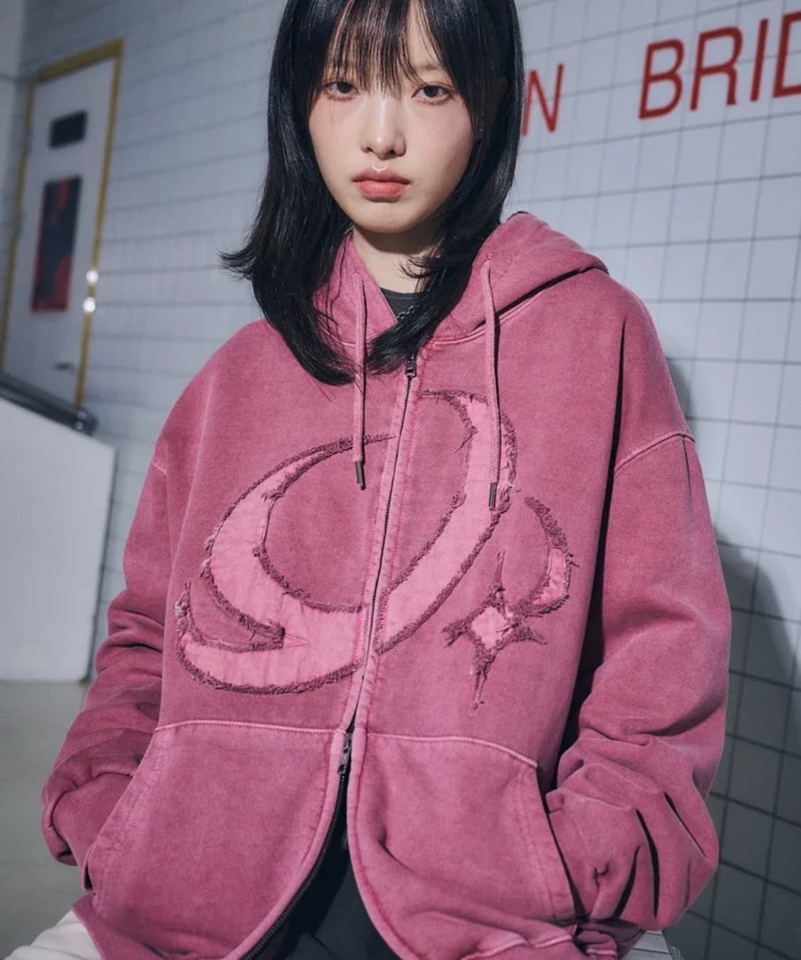 꼼파뇨 후드집업 더스티핑크 상품이미지2