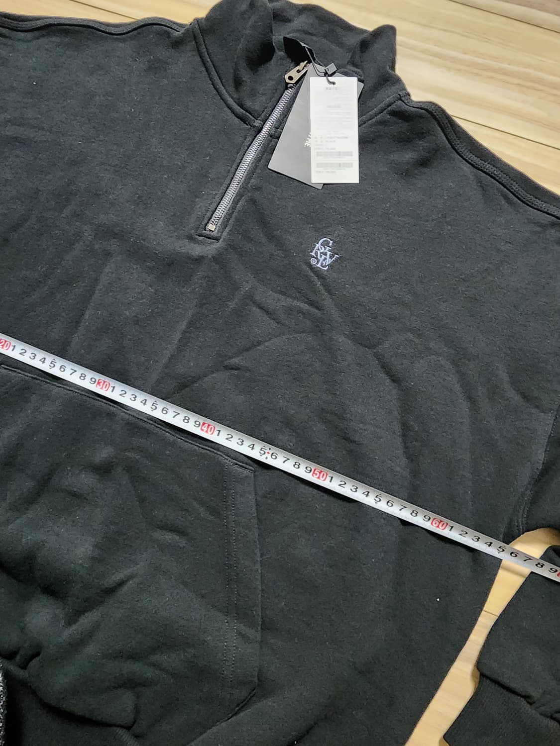 그루브라임오버핏하프집업맨투맨티셔츠L블랙 상품이미지7