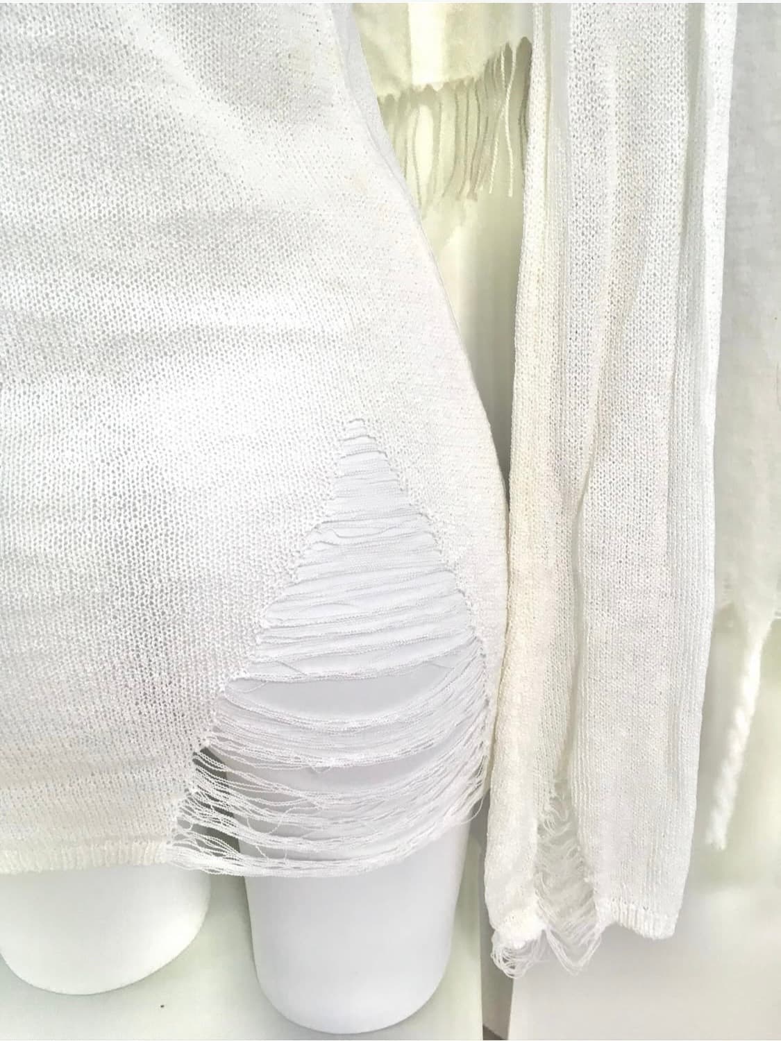 inpysecond 화이트 그런지 슬림 네트 롱슬리브 상품이미지7