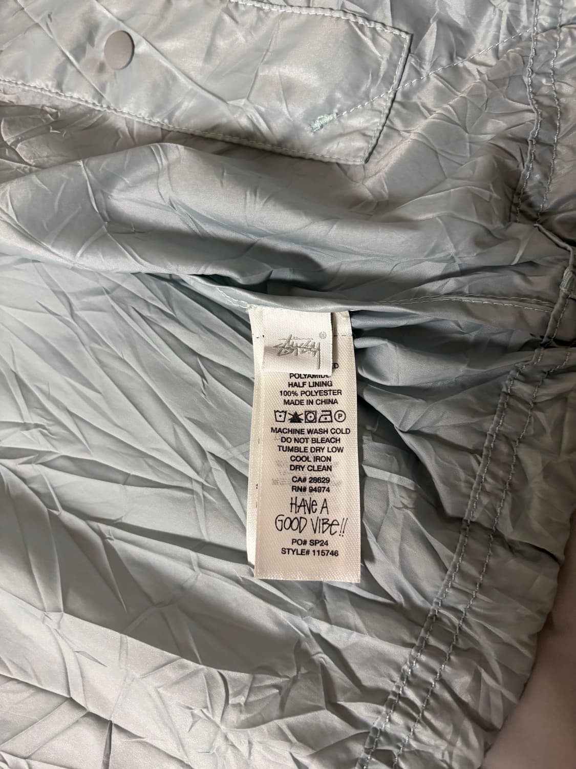 스투시 비치 쉘 링클 나일론 자켓 슬레이트 M사이즈 (판매) 상품이미지5