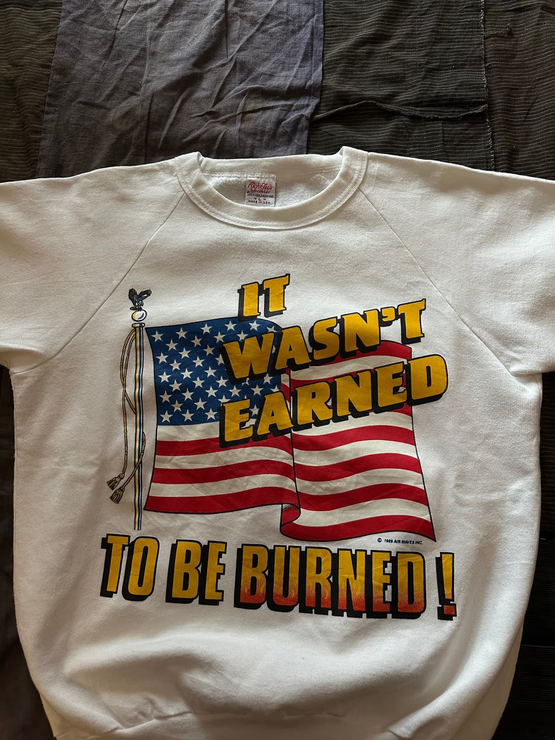 80s USA Vintage Half Sweat Shirt 상품이미지3