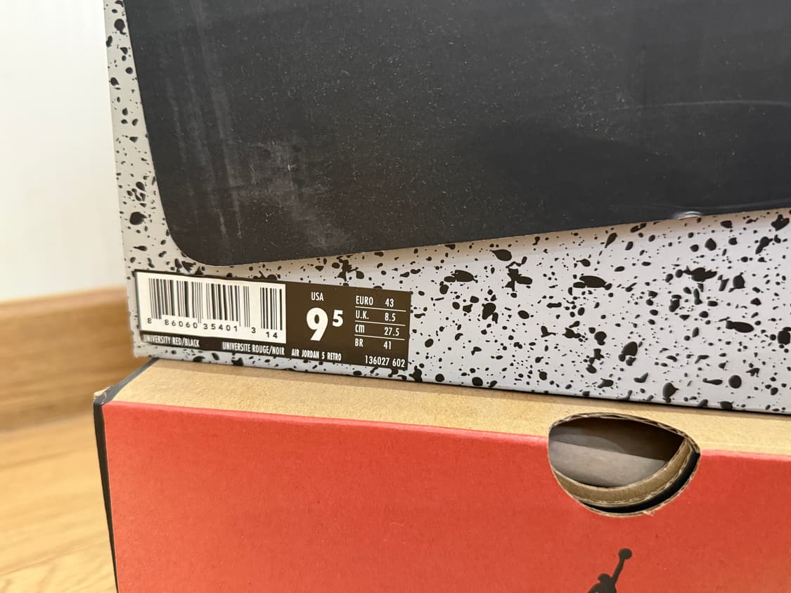 [풀구성/새제품]나이키 에어 조던 5 레트로 레드스웨이드 275 상품이미지5