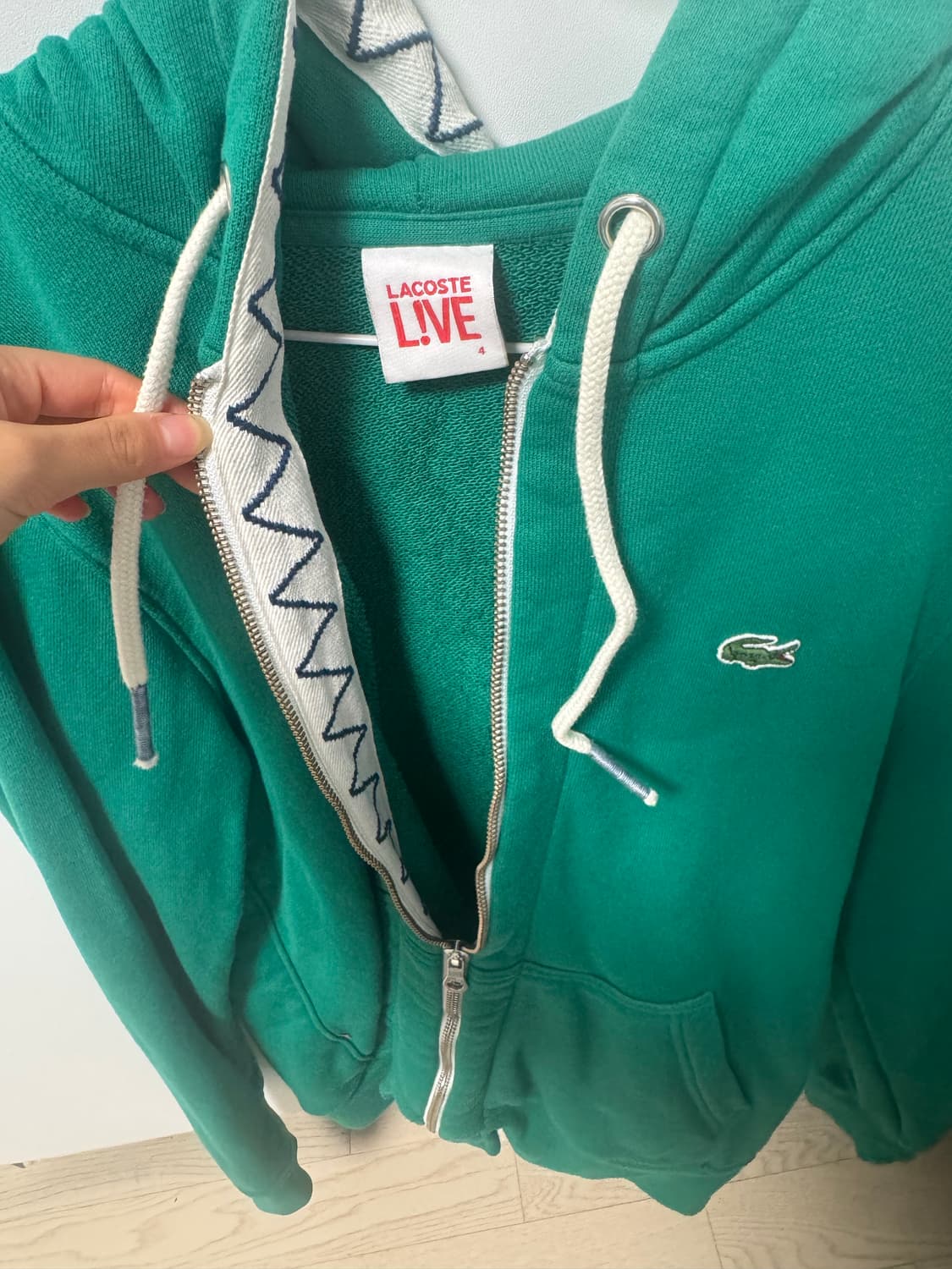 라코스테 초록색 후드집업 판매합니다 상품이미지3