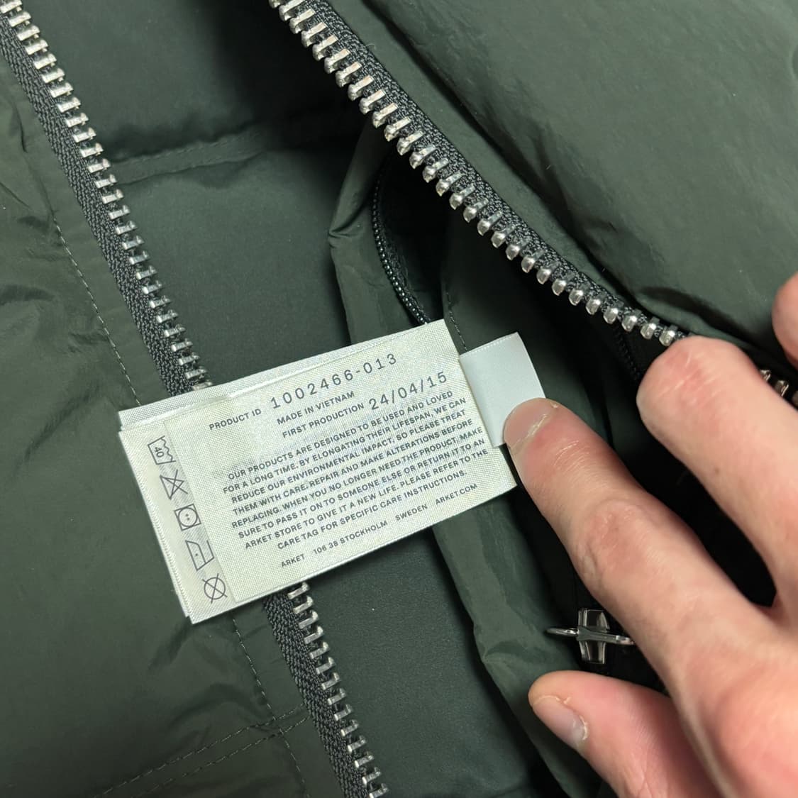 [유럽 S] 아르켓 다운 푸퍼 자켓 카키 다크그린 패딩 세제품 상품이미지6