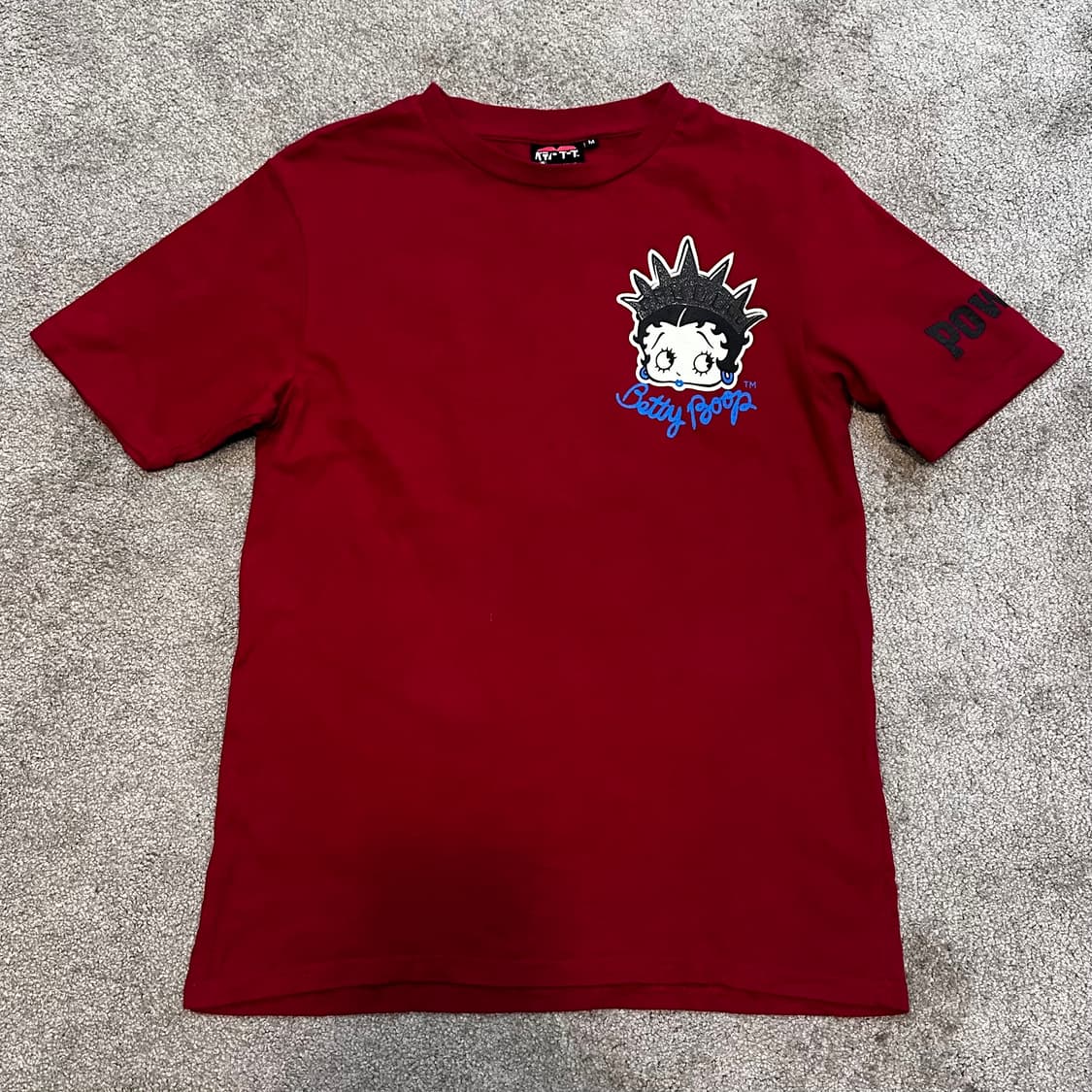 베티붑 버건디 로고 백프린팅 반팔티M 상품이미지2