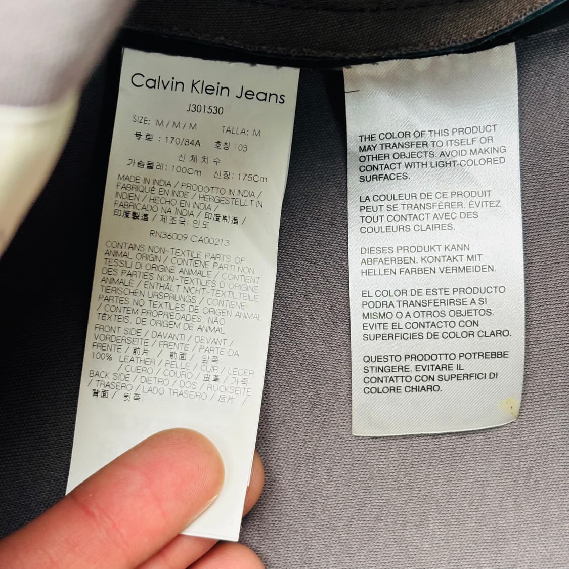 캘빈 클라인 투웨이 비대칭 블랙 레더 자켓 M 상품이미지8