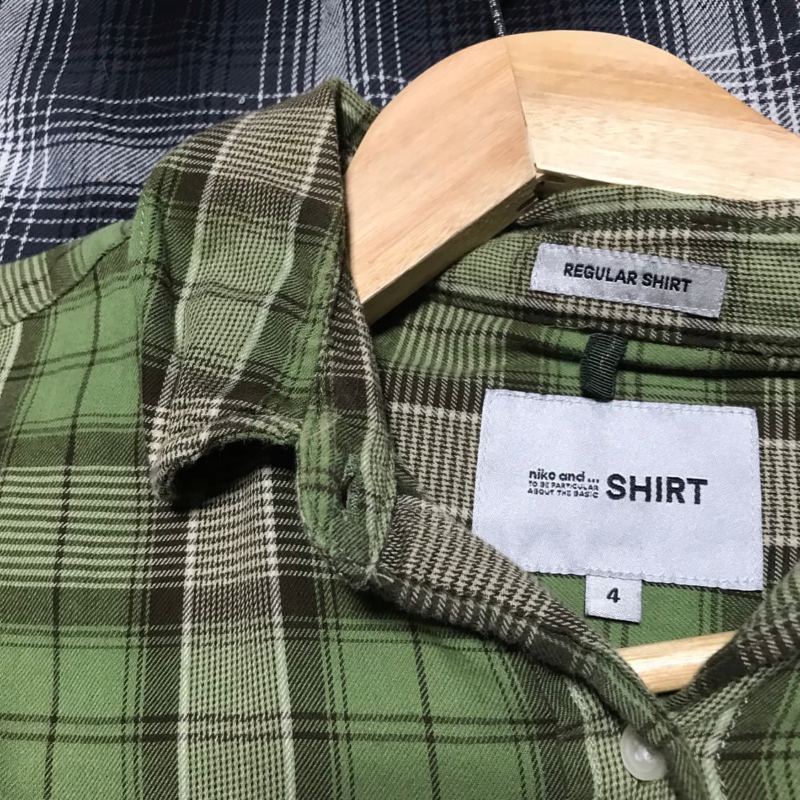 재팬 니코앤드 유틸리티 와이어 카라 체크셔츠 레귤러오버핏 상품이미지3