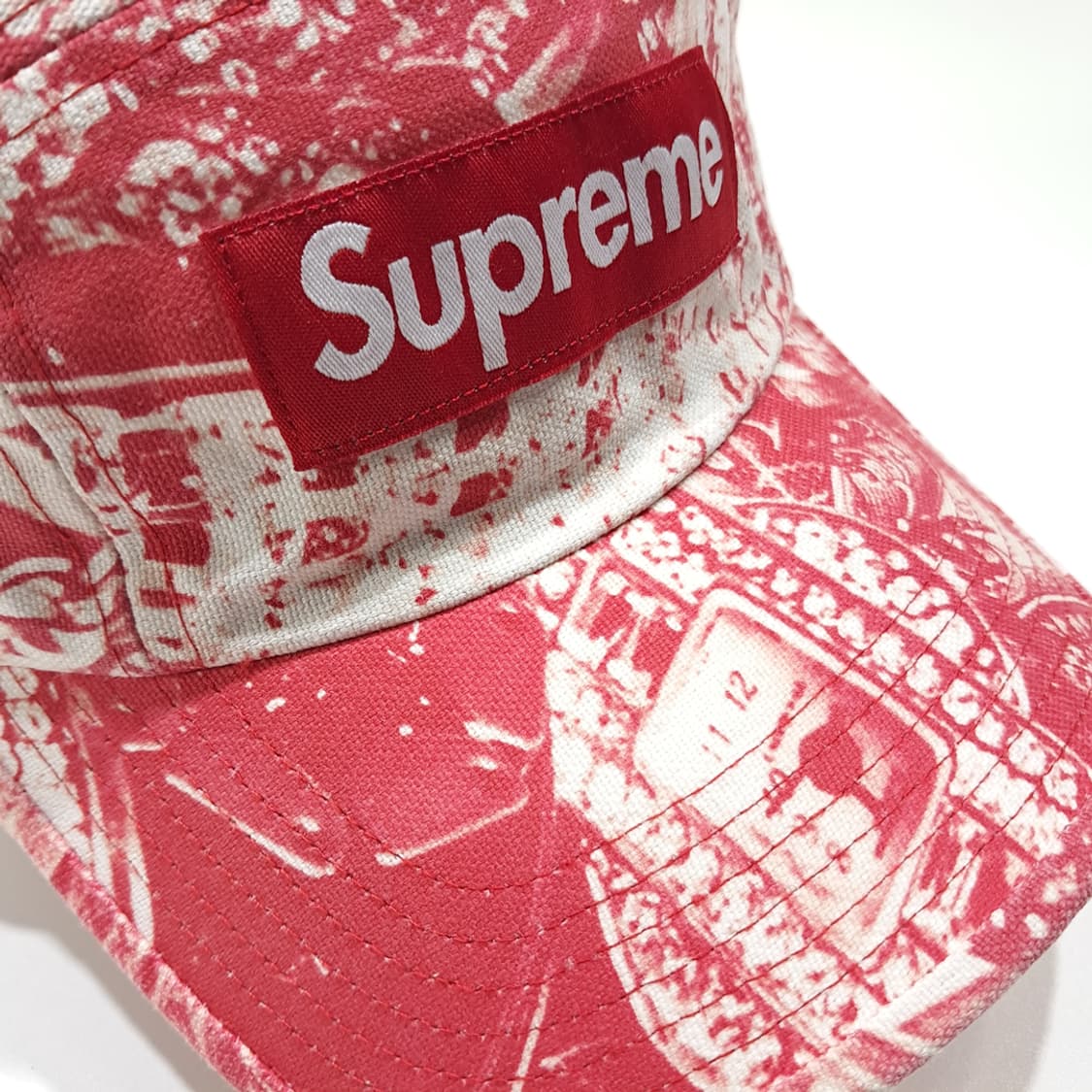 CL738 슈프림 워시드 레드 블링 캠프캡 모자 상품이미지1