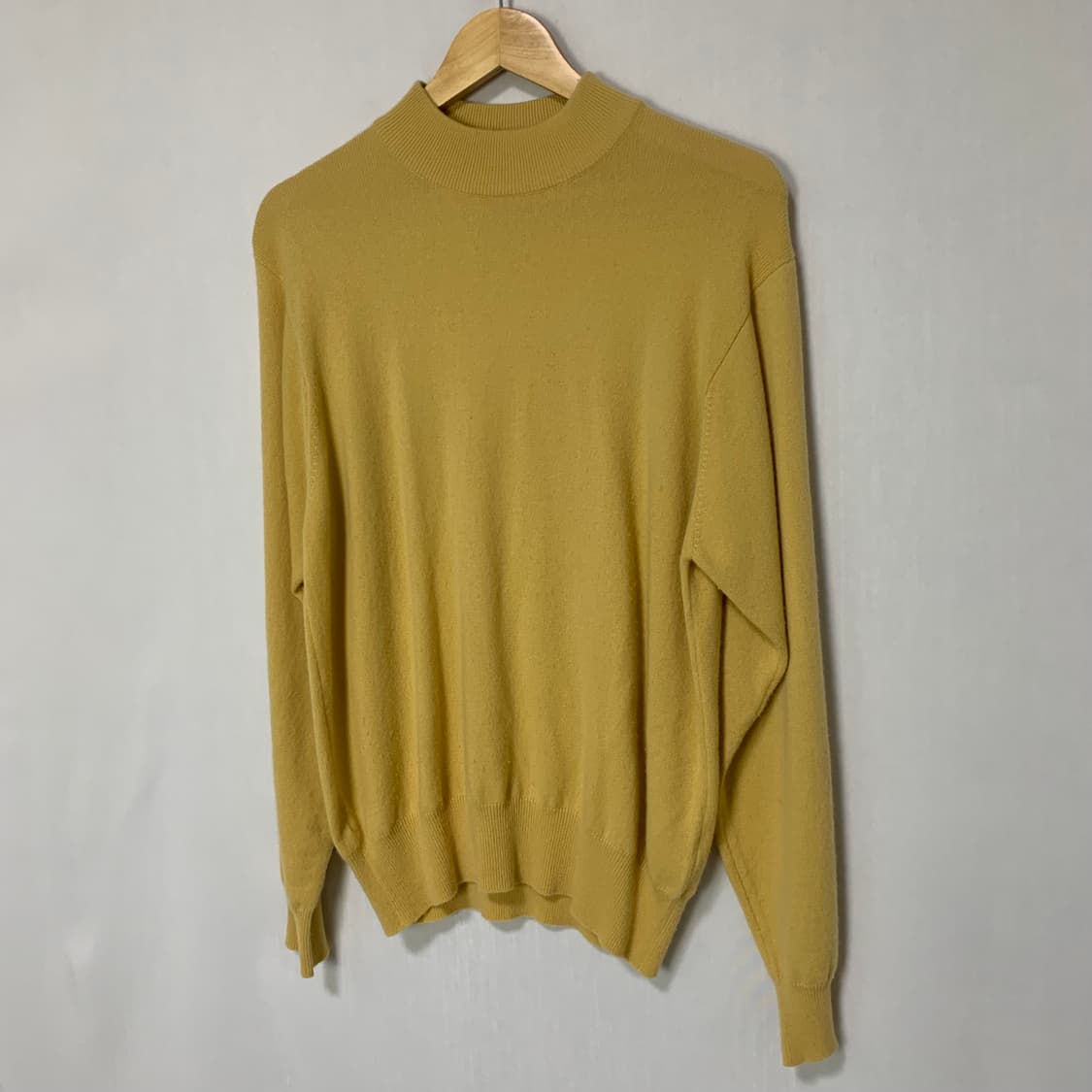빈티지 캐시미어 100% 목폴라 니트 옐로우 L 상품이미지2