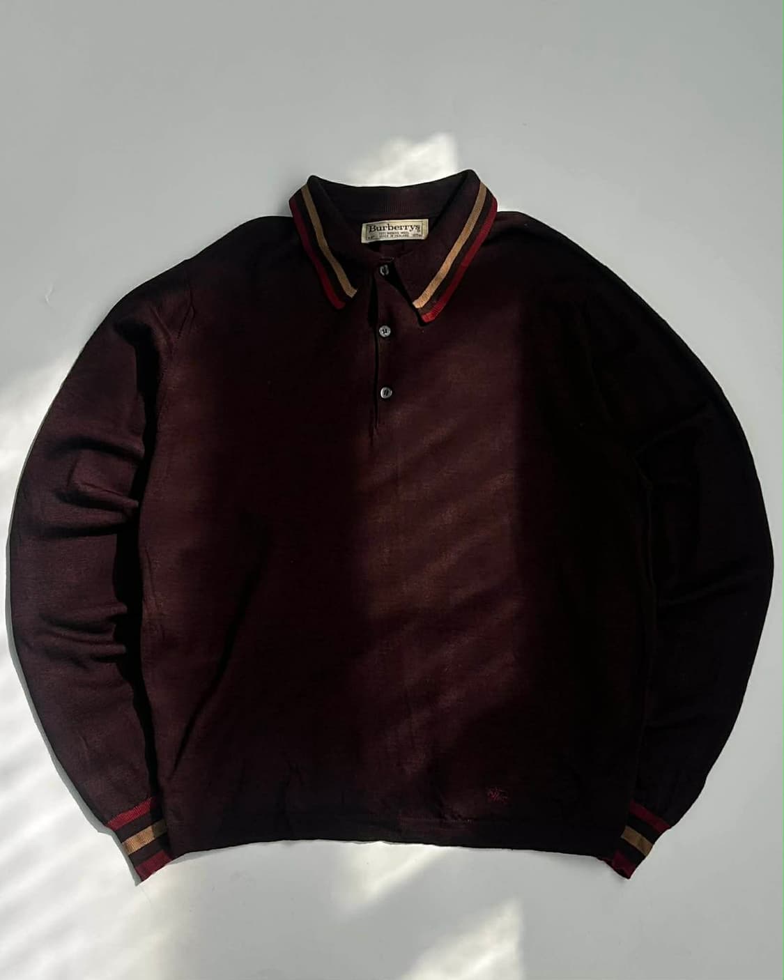 [100] 버버리 잉글랜드 버건디 울 폴로 니트 상품이미지1
