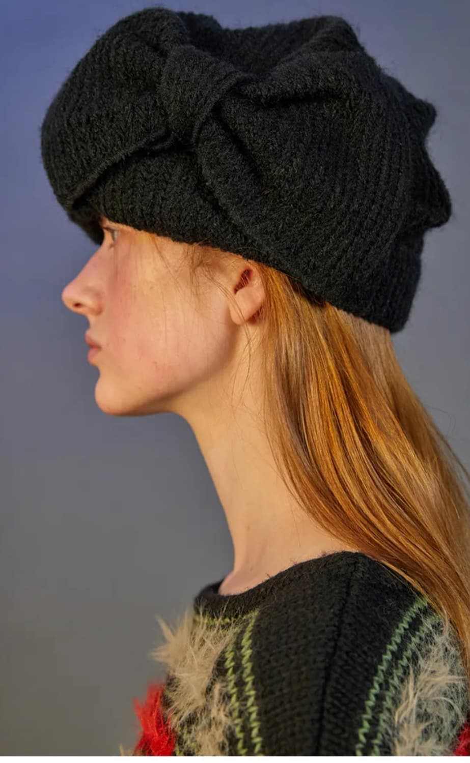 어썸니즈 터번 리본 햇 모자 비니 블랙 상품이미지1