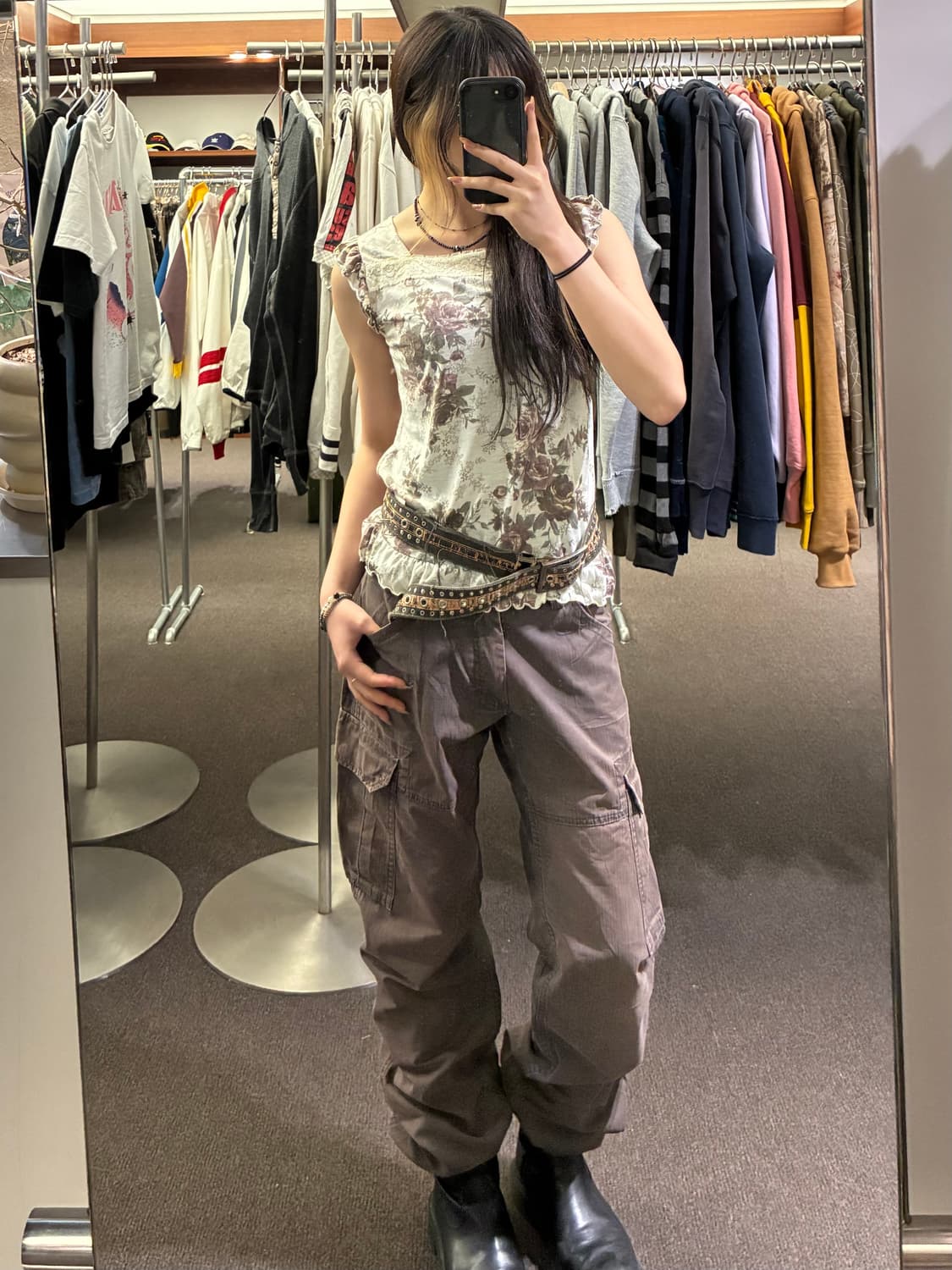M)Japanese vintage 여성 브라운 카고 팬츠 상품이미지9