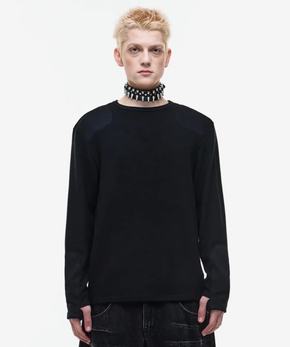 오퍼스0012 패치 니트 블랙 M 상품이미지1