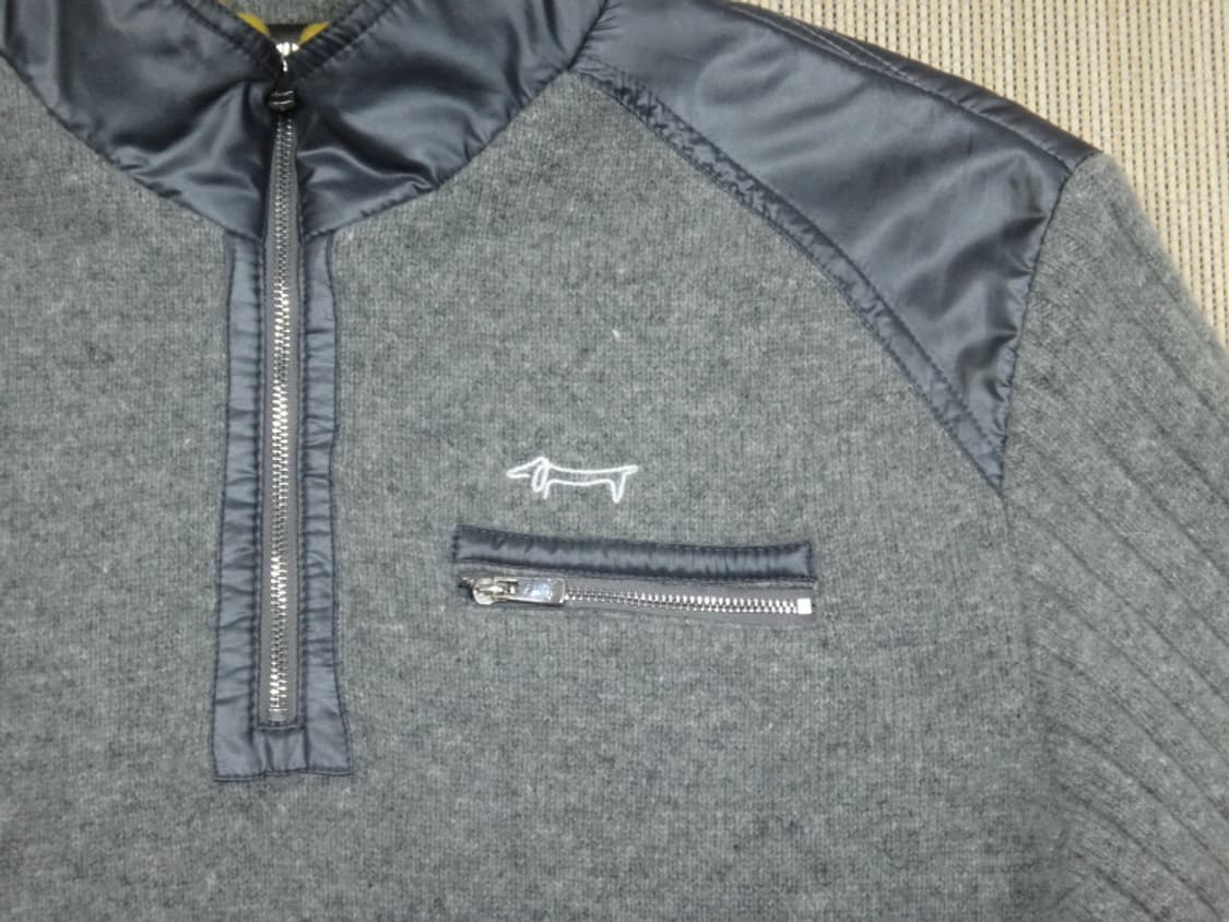 (100) 루이까스텔 골프 남성 반집업 방풍 울 니트 상품이미지4