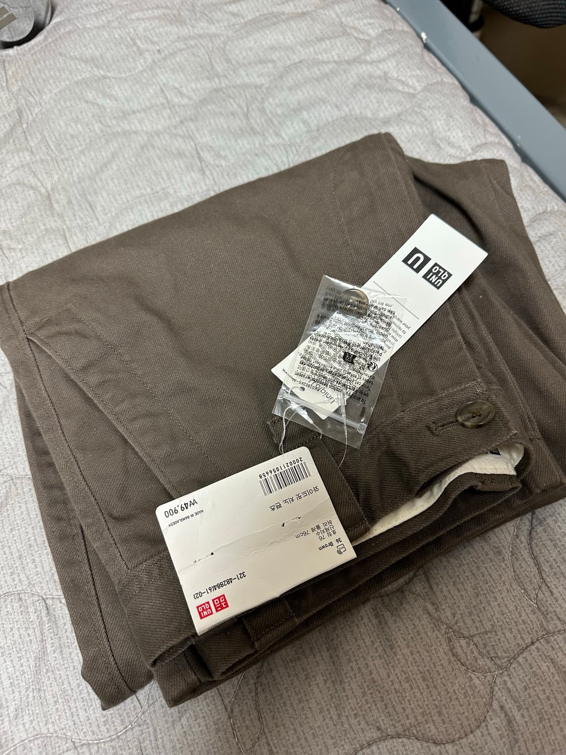 유니클로u 와이드핏 치노 36브라운 76사이즈 상품이미지1