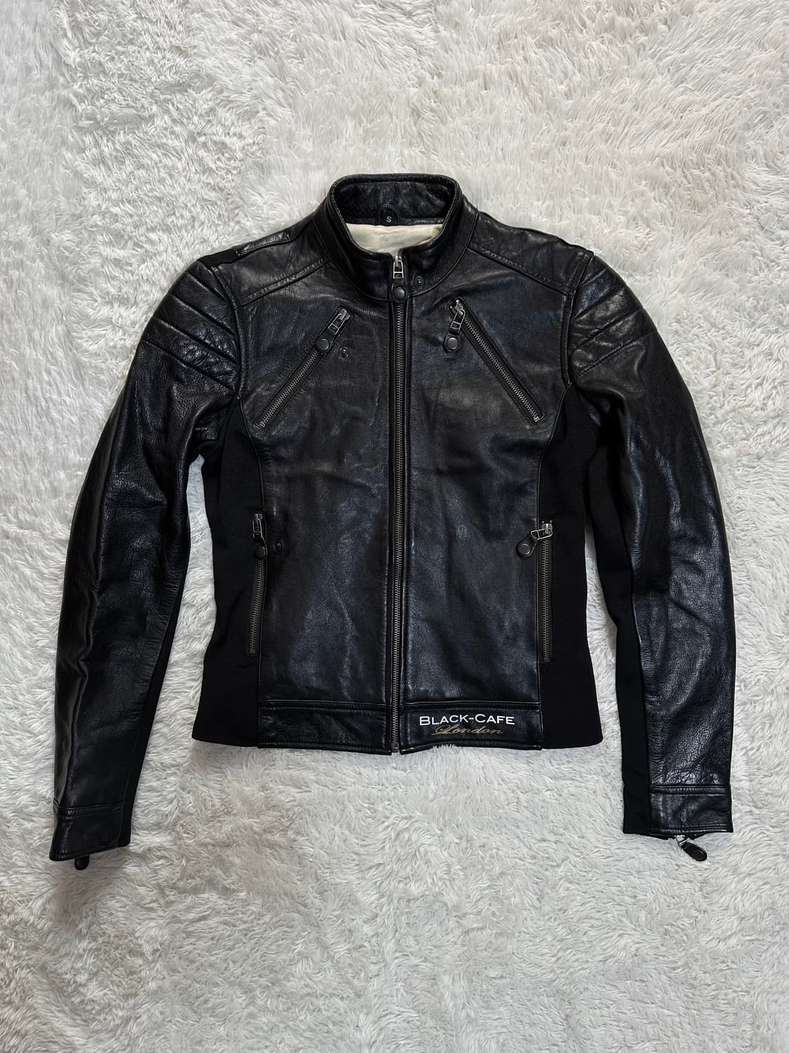 블랙카페런던 가죽 라이더 자켓 S 상품이미지1