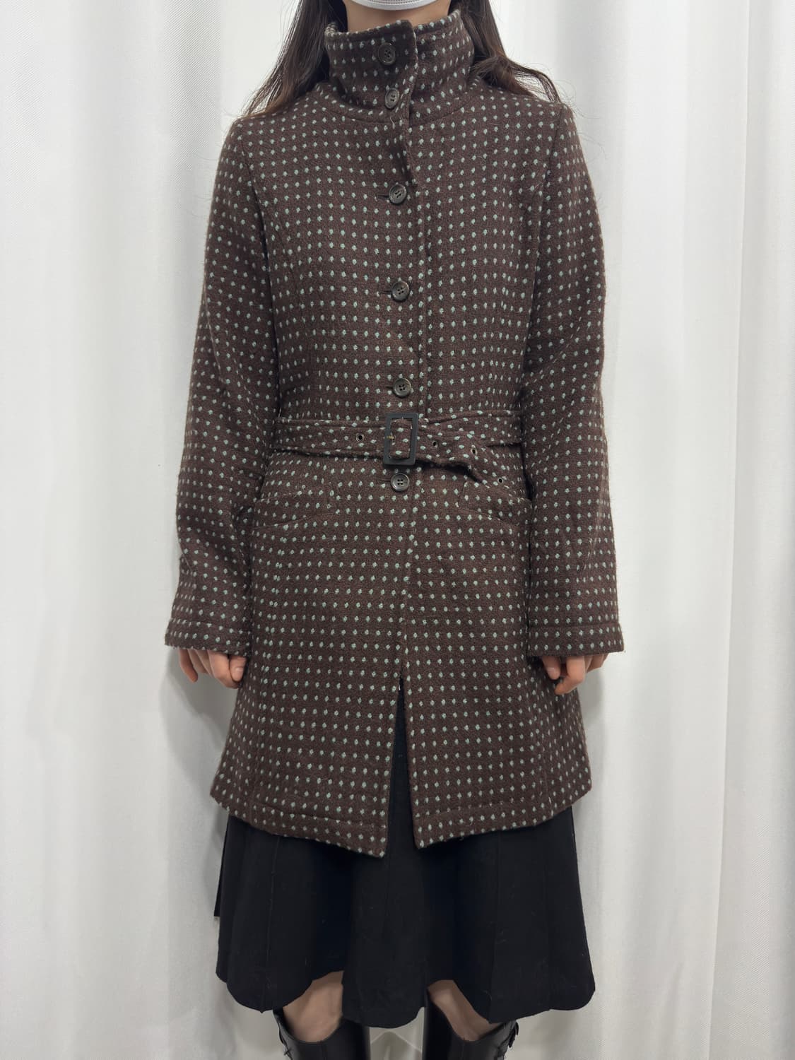 zampa mint choco dot button coat 상품이미지4