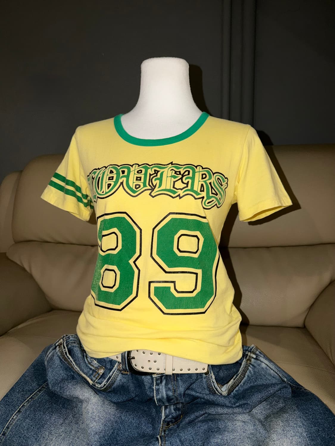 numbering detail yellow top 상품이미지1