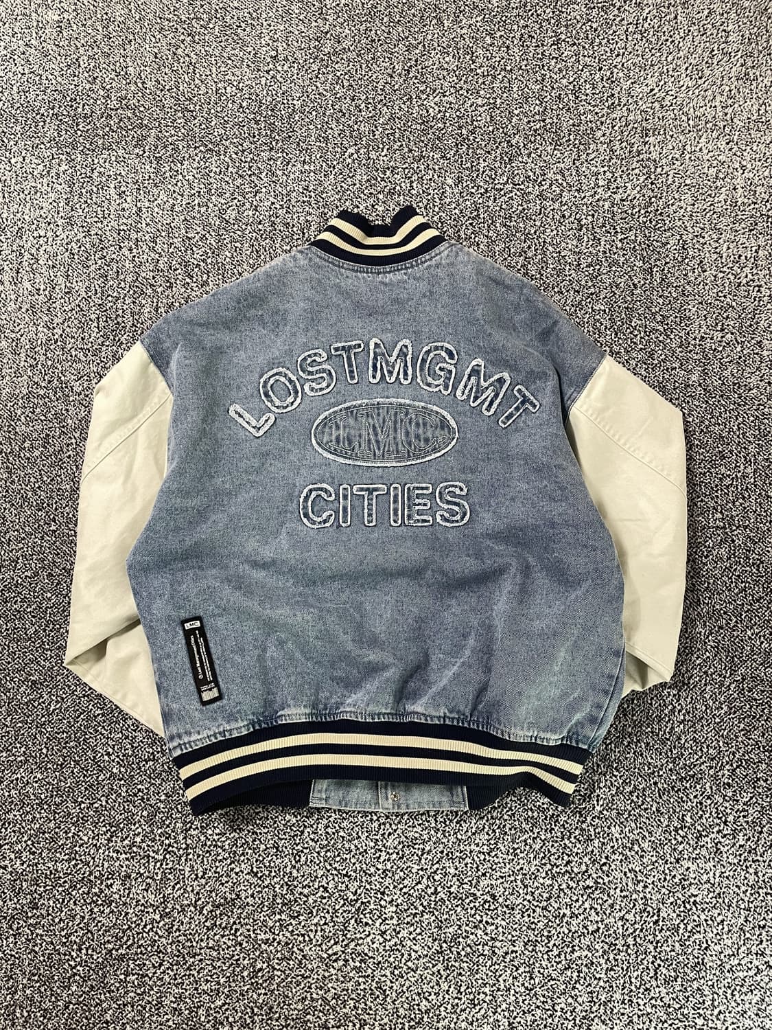 빈티지9. LMC 데님 배색 바시티 베이스볼 스타디움 자켓 점퍼 상품이미지2
