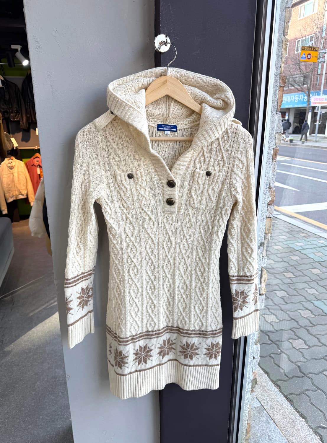 .38/ 버버리 블루라벨 노르딕 후디 니팅 원피스 상품이미지2