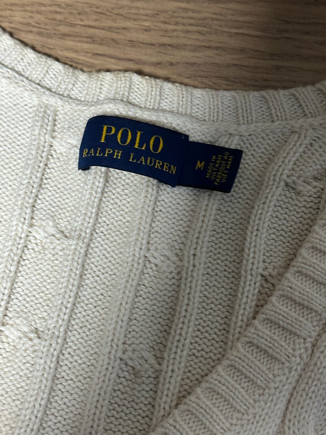 폴로 브이넥 니트 아이보리 M 상품이미지2