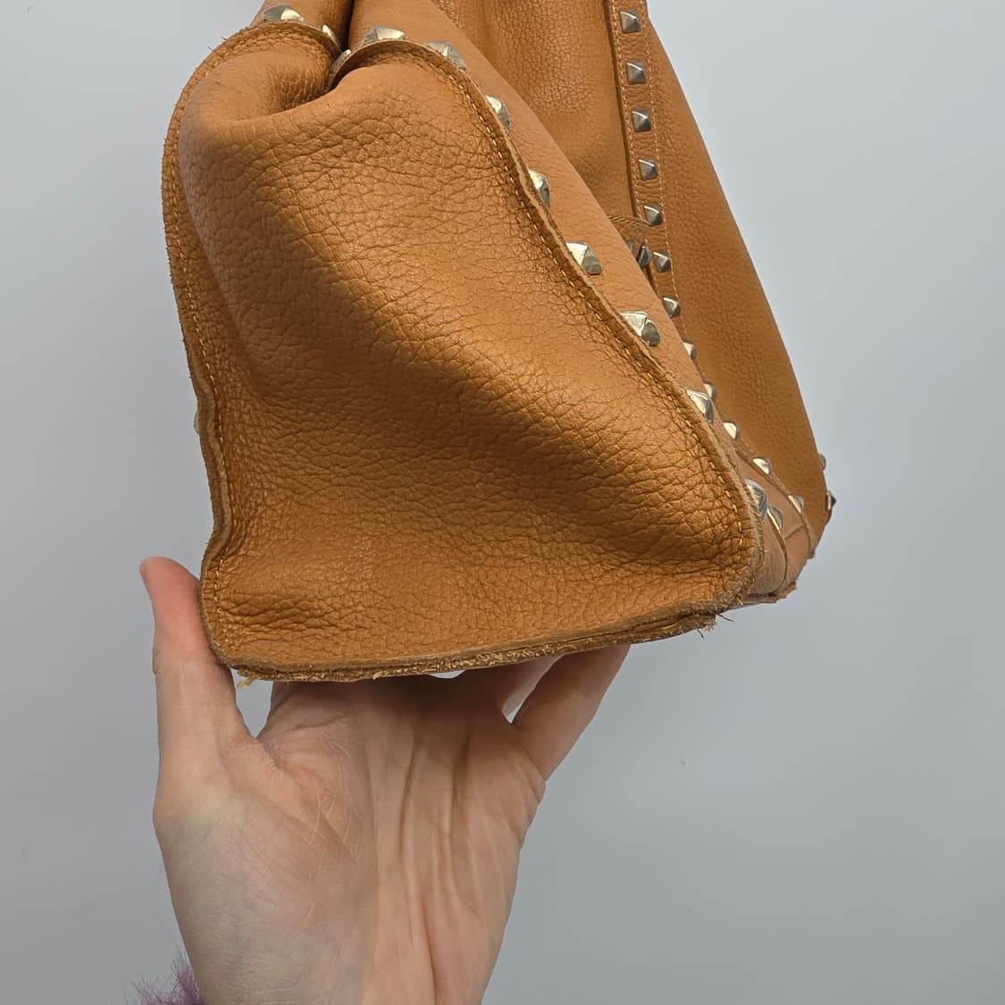 ZARA 빈티지 가죽 스터드 토트백 상품이미지4