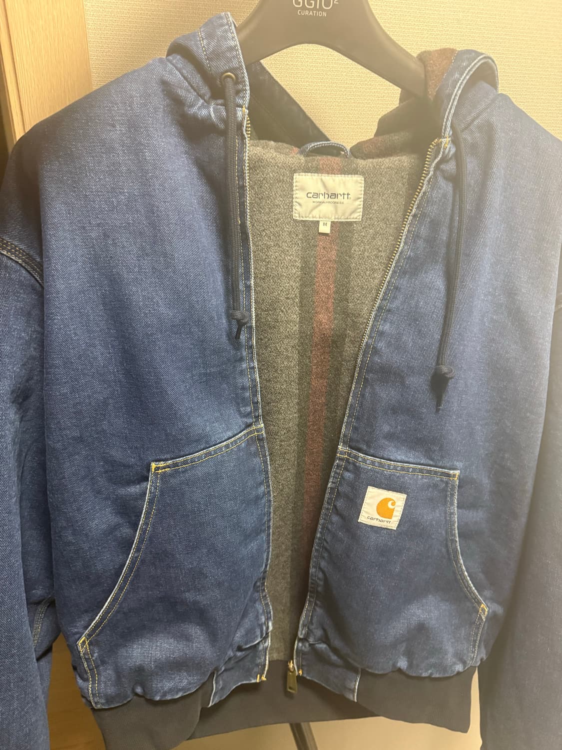 칼하트 wip 메이틀랜드 데님 og 액티브 자켓 블루 스톤 워시드 상품이미지1