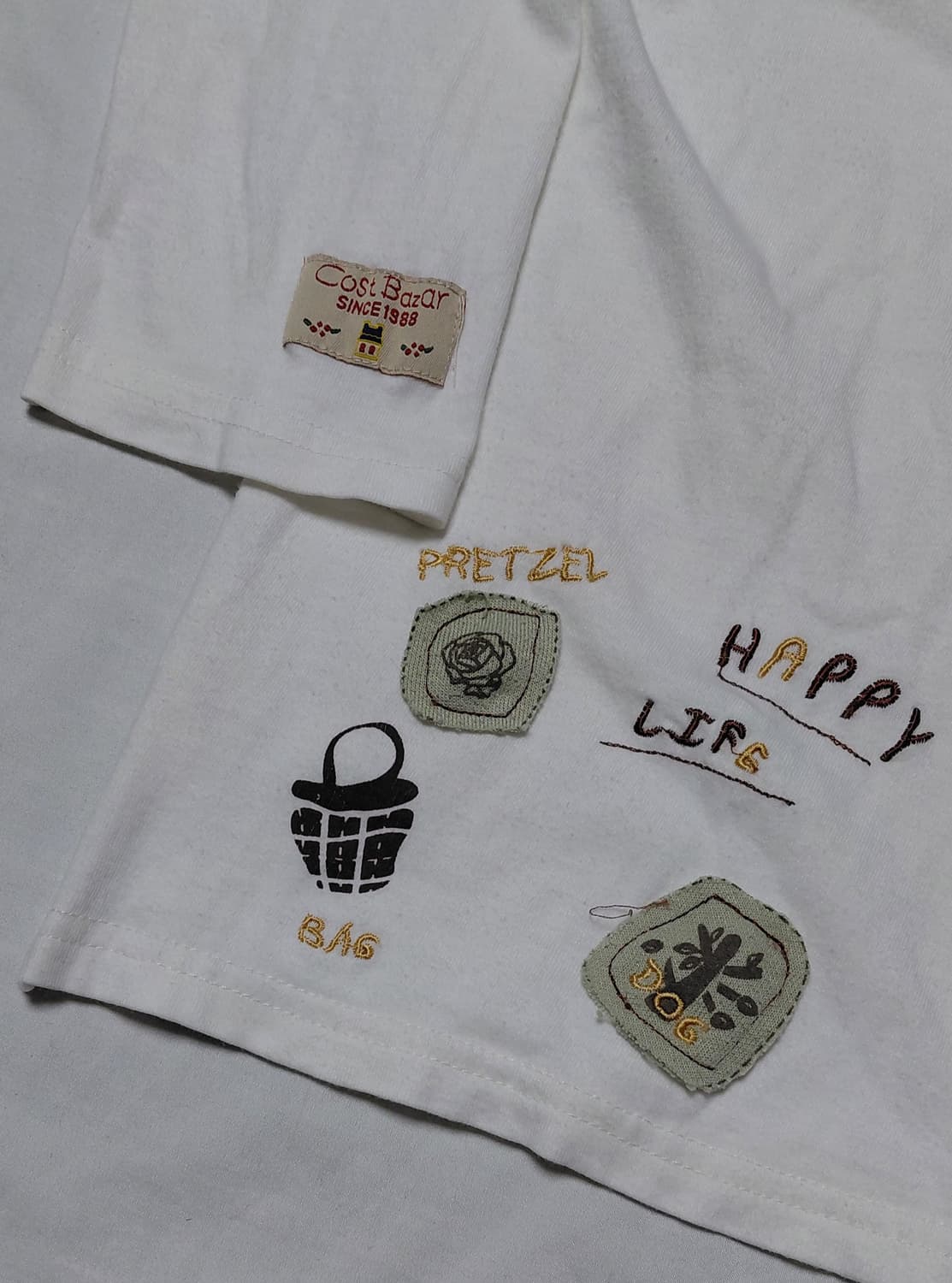 [S] 코스트 바자(Cost Bazar) 자수 포인트 헨리넥 티셔츠 상품이미지4