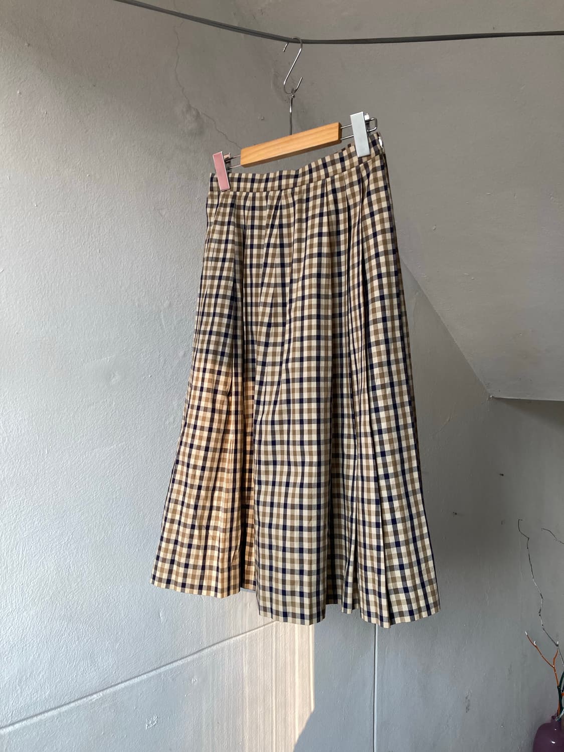 플리츠 체크 미디 스커트 상품이미지9
