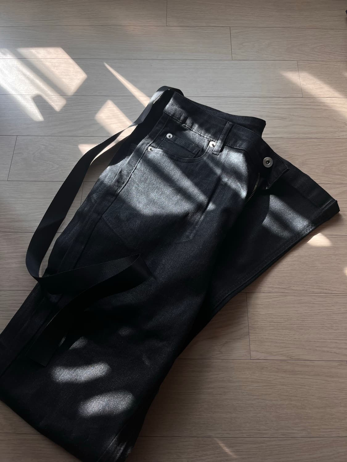 릭오웬스 맛 부츠컷 바지 왁스코팅 진 상품이미지2