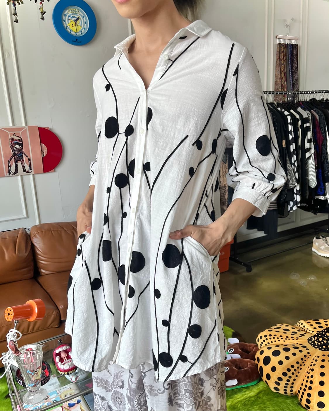 Jpn Vintage Stitch Pattern Long Shirt JK 상품이미지3