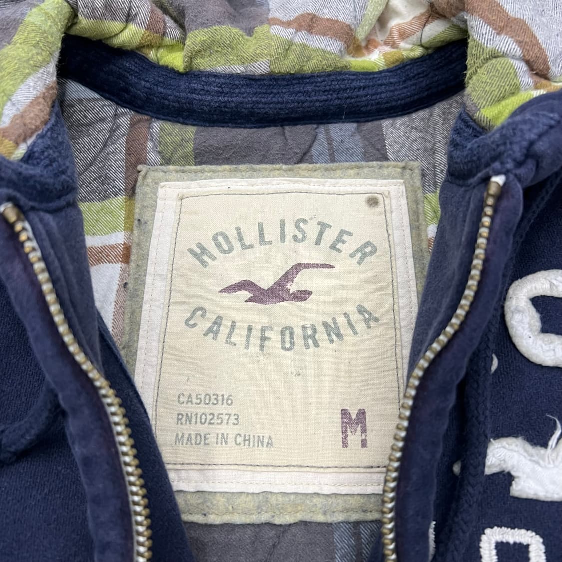 착샷O 홀리스터 체크누빔 네이비 후드집업 상품이미지2