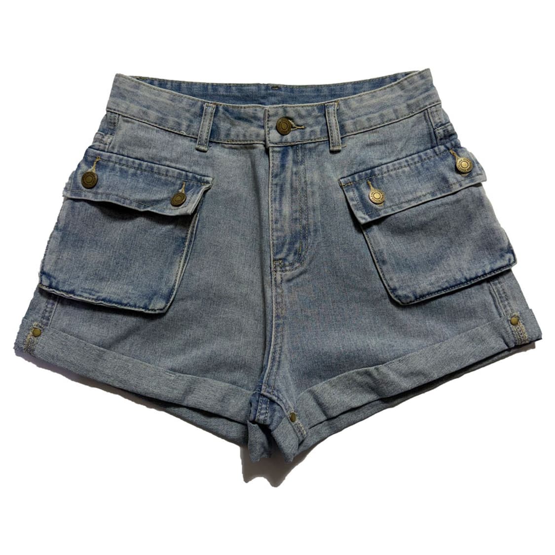 새상품 데님 카고 반바지 (중청) 상품이미지1