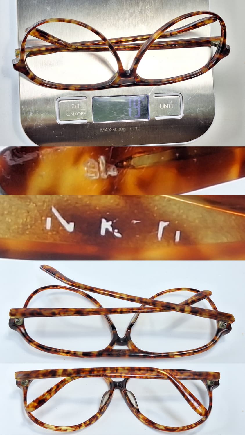 80s 일본 빈티지 NIKORI SL 투브릿지 슬림 뿔테 안경테 61mm 상품이미지6