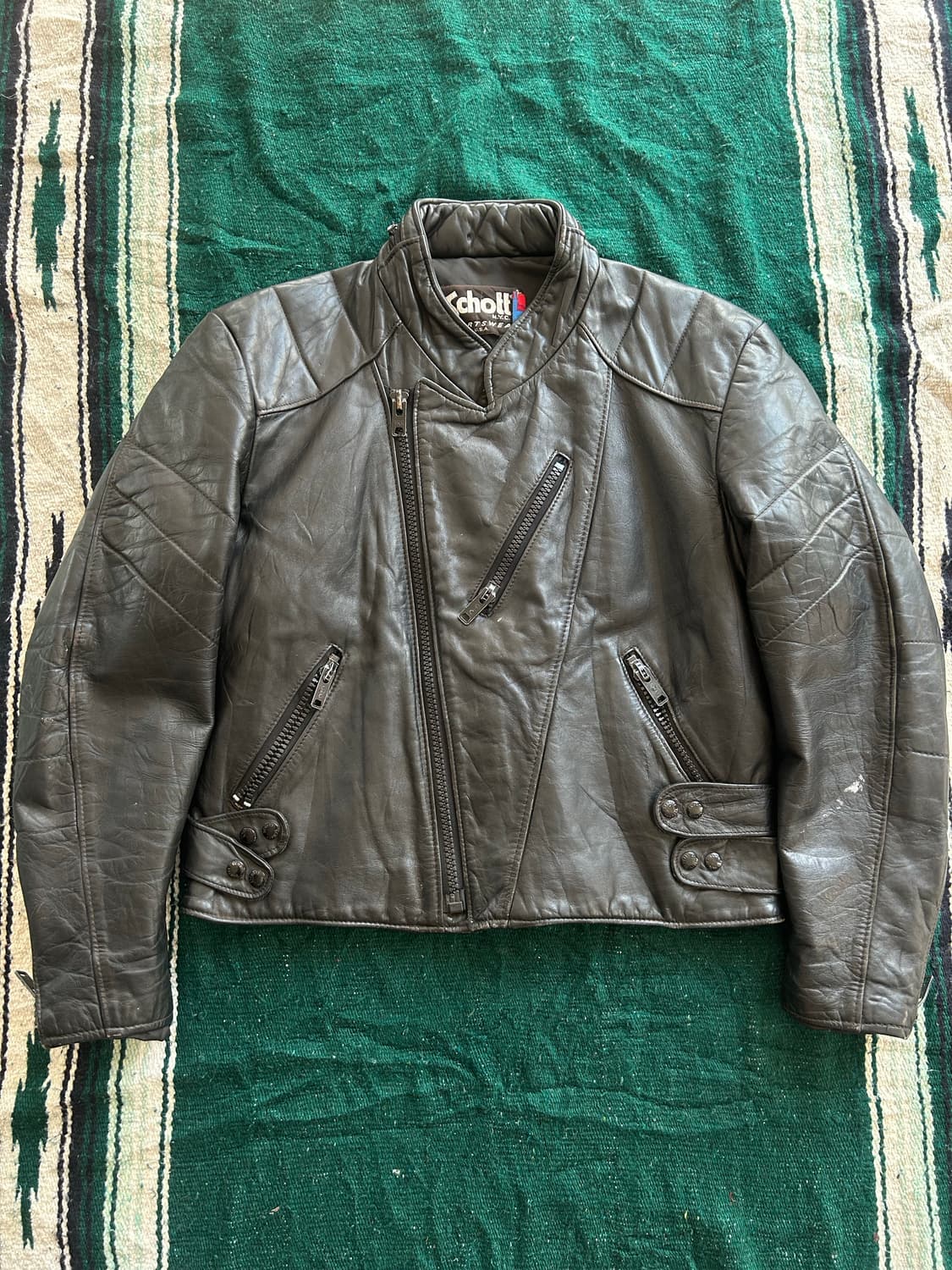 80’s Schott 555 caferacer leather jacket 상품이미지1
