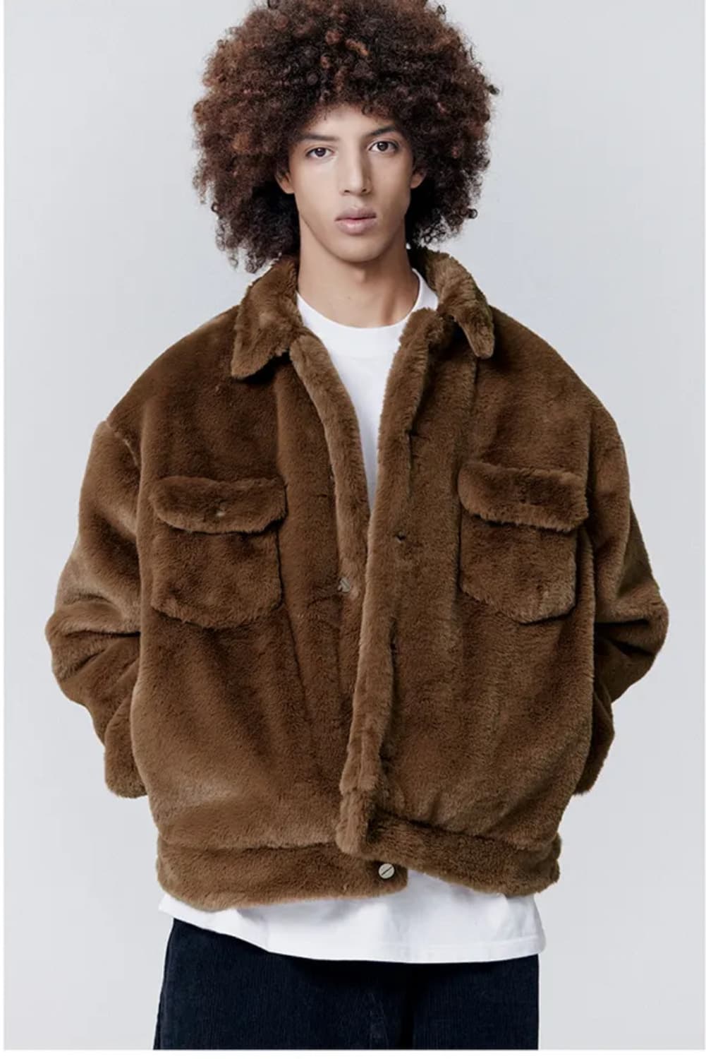 L) 낫포너드 퍼 트러커 자켓 브라운 상품이미지7