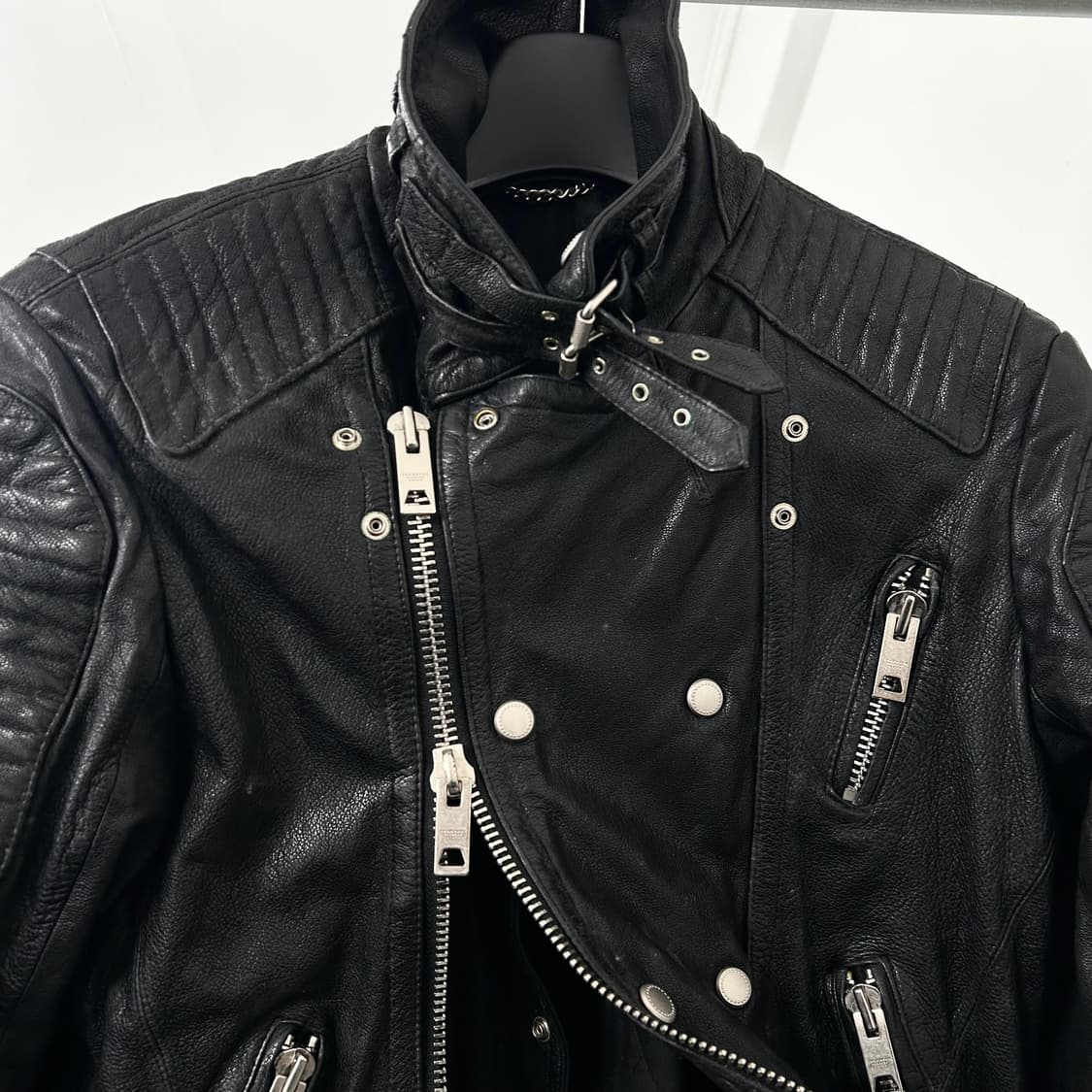 이태리제 양가죽 더블 라이더 자켓 상품이미지6