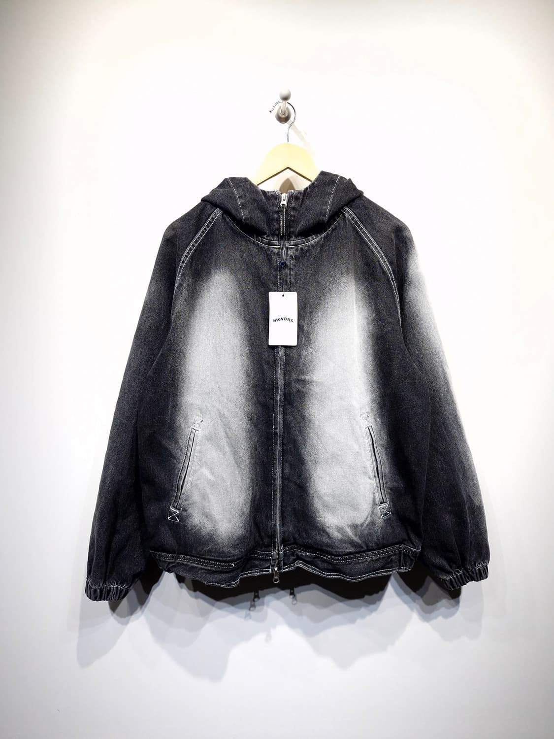 [새상품]WKNDRS 위캔더스 브러쉬 데님 후디 집업 상품이미지3