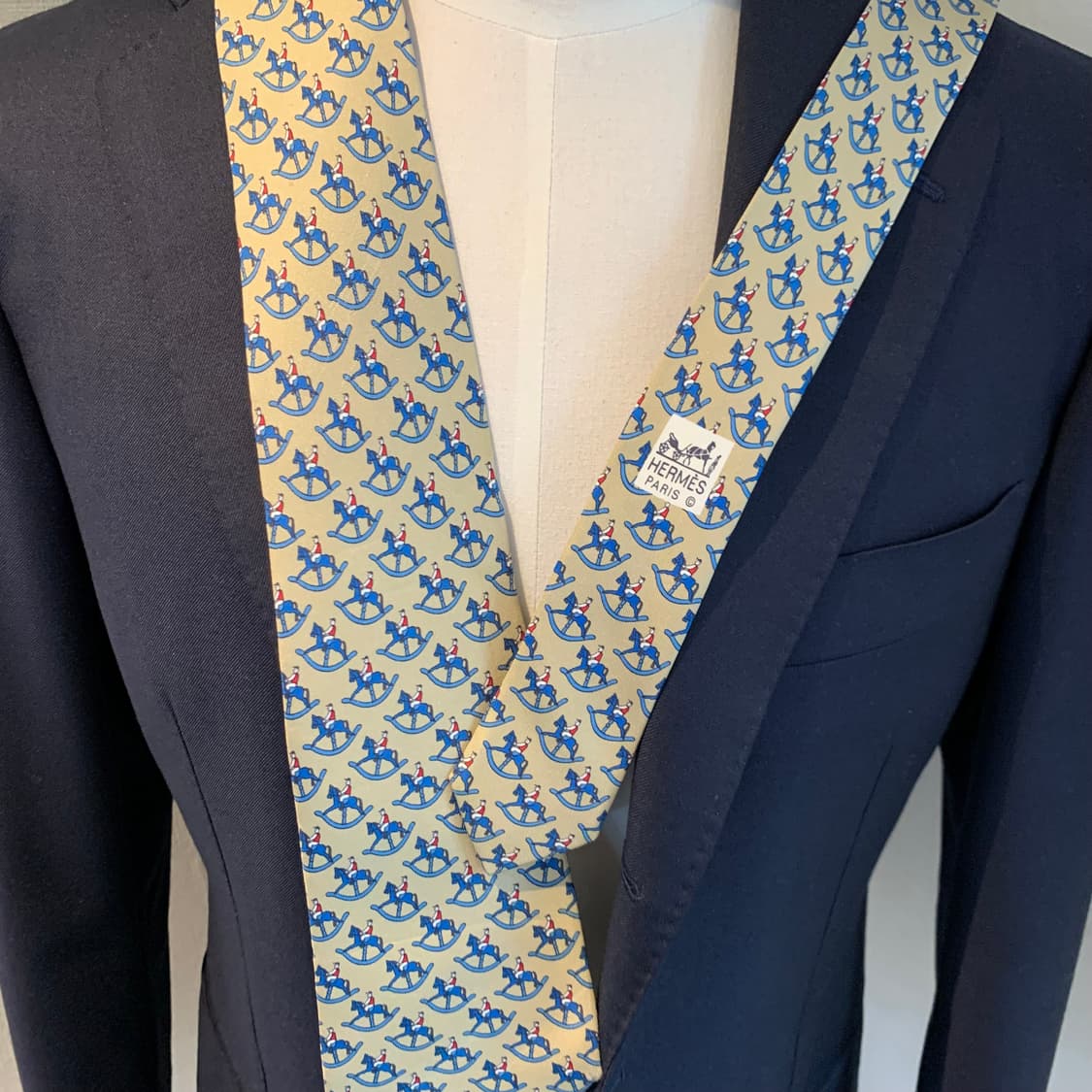 에르메스(HERMES) 기하학적패턴 명품 프랑스 100실크 넥타이 A 상품이미지2