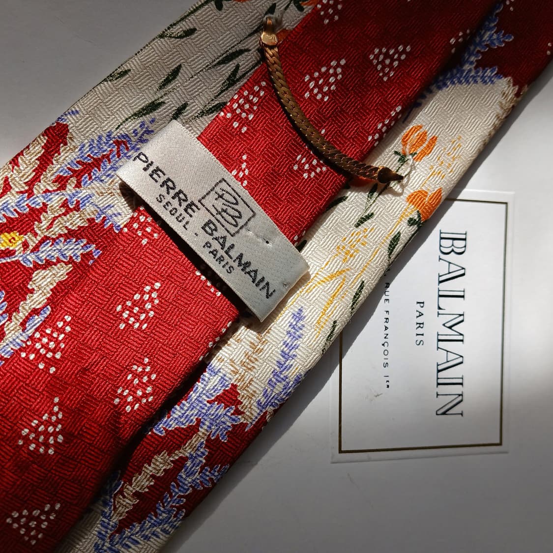 발망 넥타이 레드 플라워 패턴 10.2cm A+등급 A19700
 상품이미지7