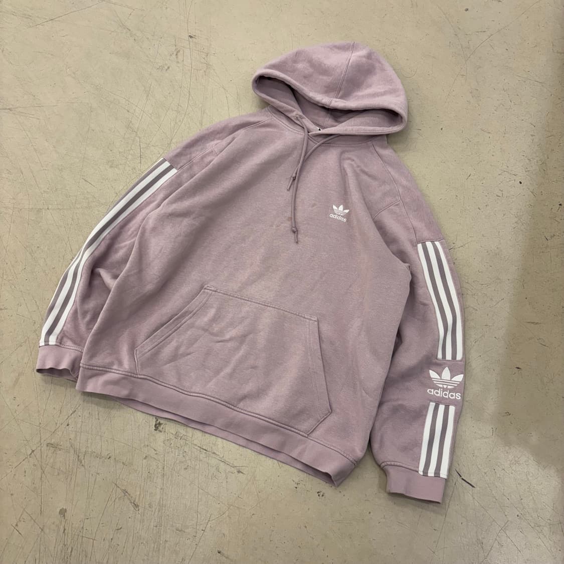 아디다스 연보라 삼선 후드티 상품이미지1