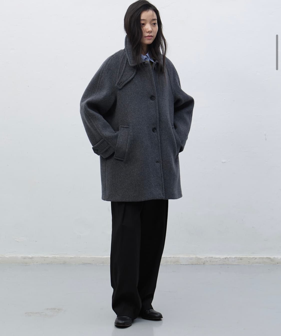 (새상품)제너럴아이디어 울발마칸 코트 M 상품이미지2