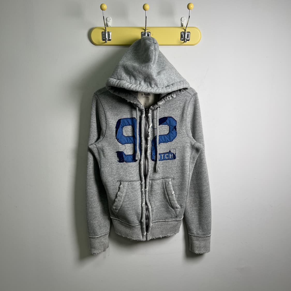 아베크롬비 그레이 센터 로고 빈티지 후드집업 S 상품이미지1