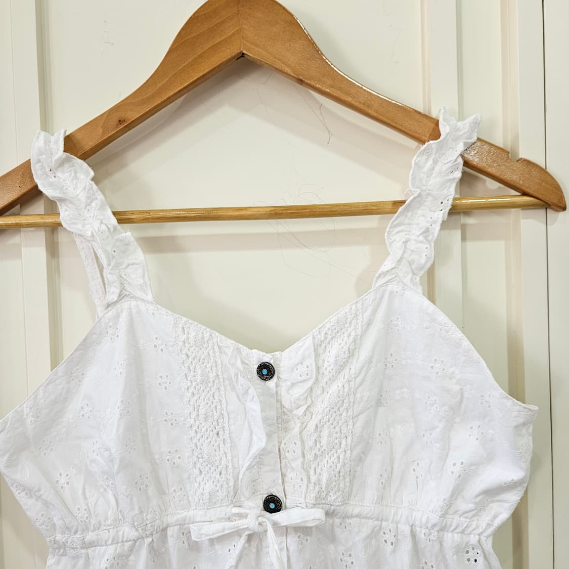 화이트 펀칭 코튼 레이스 원피스 상품이미지3